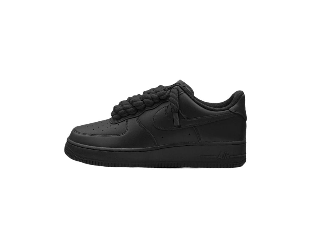 NIKE AIRFORCE 1s  BLACK ROPE LACES