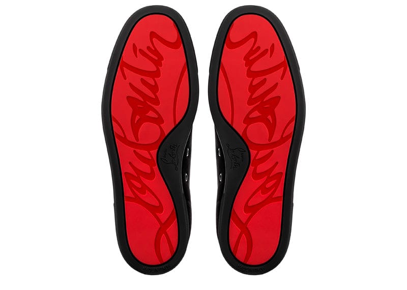 CHRISTIAN LOUBOUTIN LOUIS JUNIOR SPIKES VEAU VELOURS SNEAKER BLACK