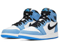 JORDAN 1 RETRO HIGH WHITE UNIVERSITY BLUE BLACK (GS)