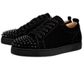CHRISTIAN LOUBOUTIN LOUIS JUNIOR SPIKES VEAU VELOURS SNEAKER BLACK